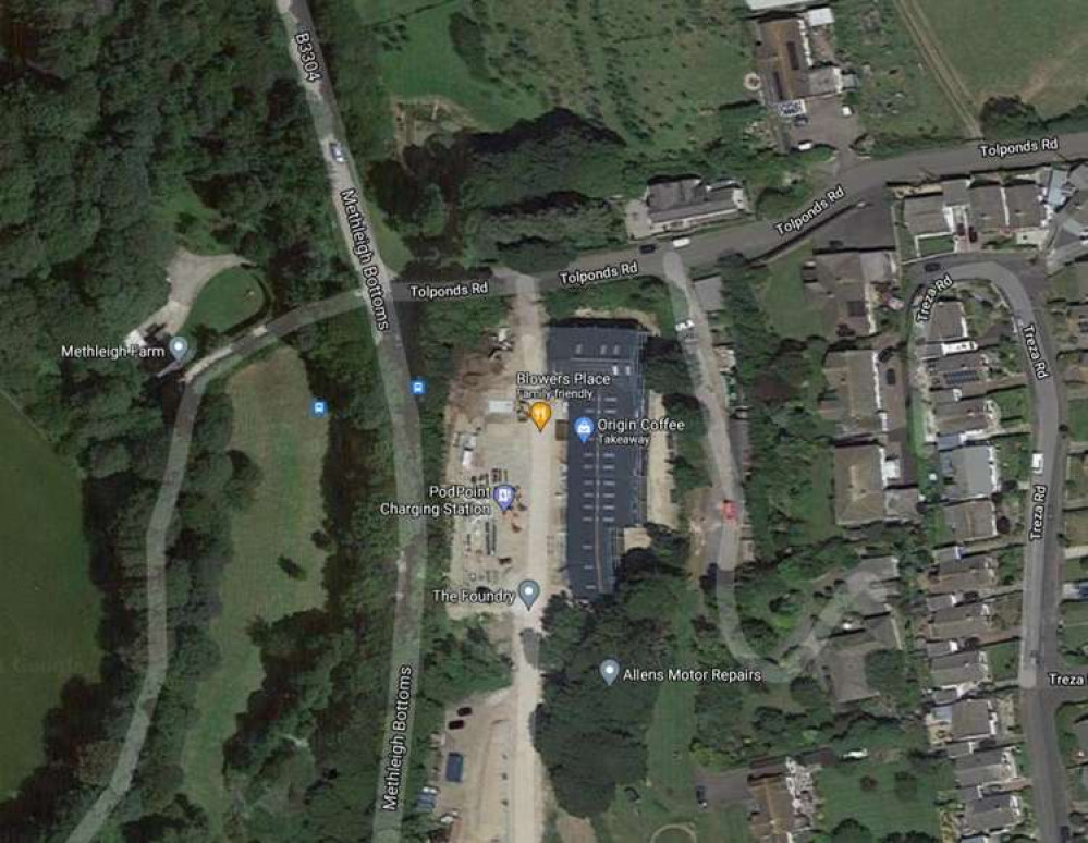 The location of the Origins Coffee base in Tolponds, Porthleven (Image: Google). The location of the Origins Coffee base in Tolponds, Porthleven (Image: Google).