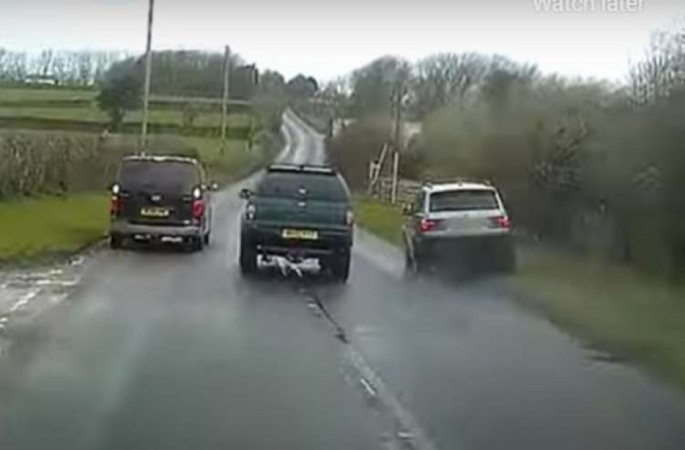 A still from one of the videos of dangerous driving