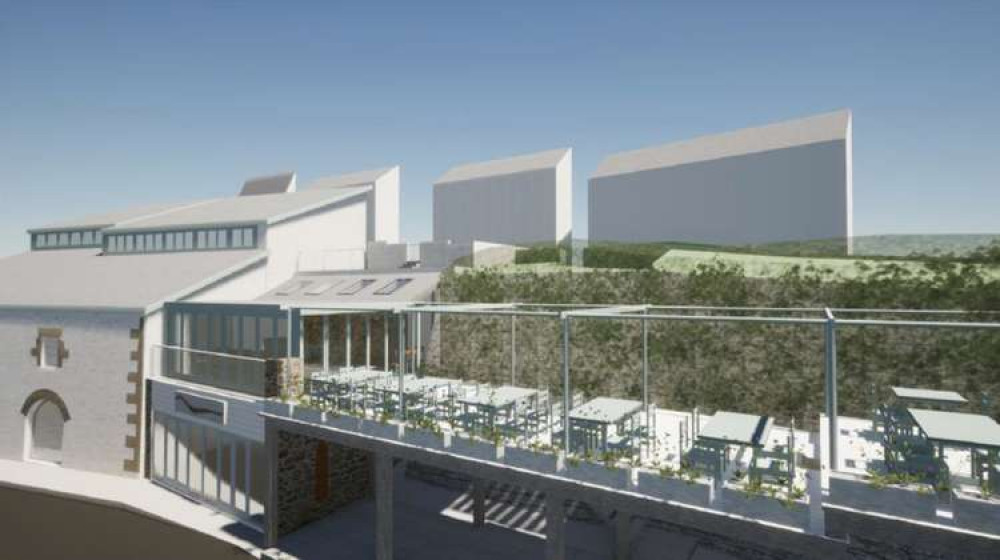 CGI of the proposed Porthleven harbourside restaurant plans which have been refused permission. CGI of the proposed Porthleven harbourside restaurant plans which have been refused permission.