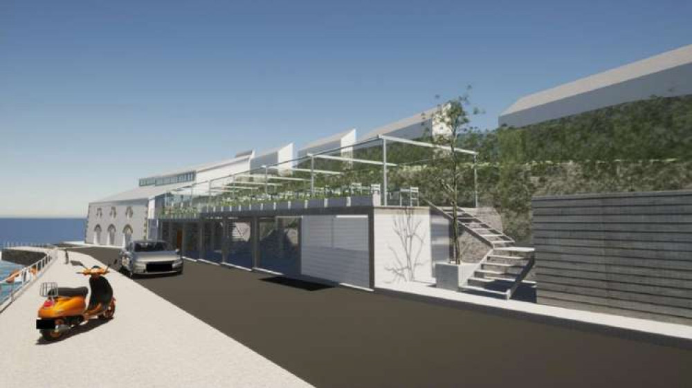 CGI of the proposed Porthleven harbourside restaurant plans which have been refused permission. CGI of the proposed Porthleven harbourside restaurant plans which have been refused permission.