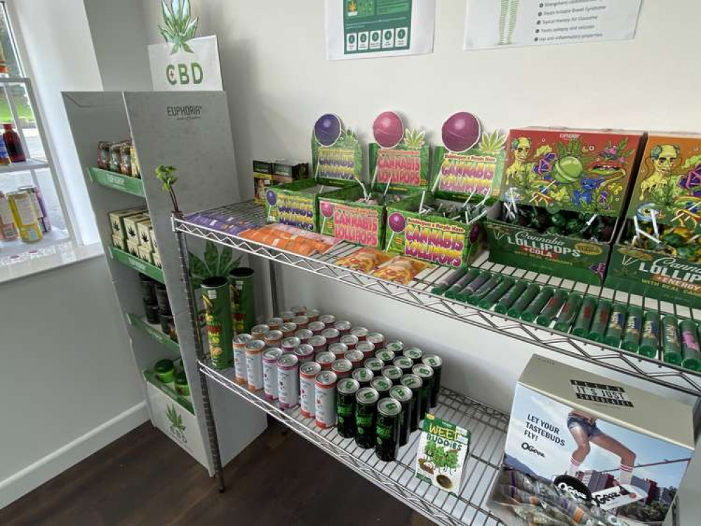 Some of the snacks inside the shop.