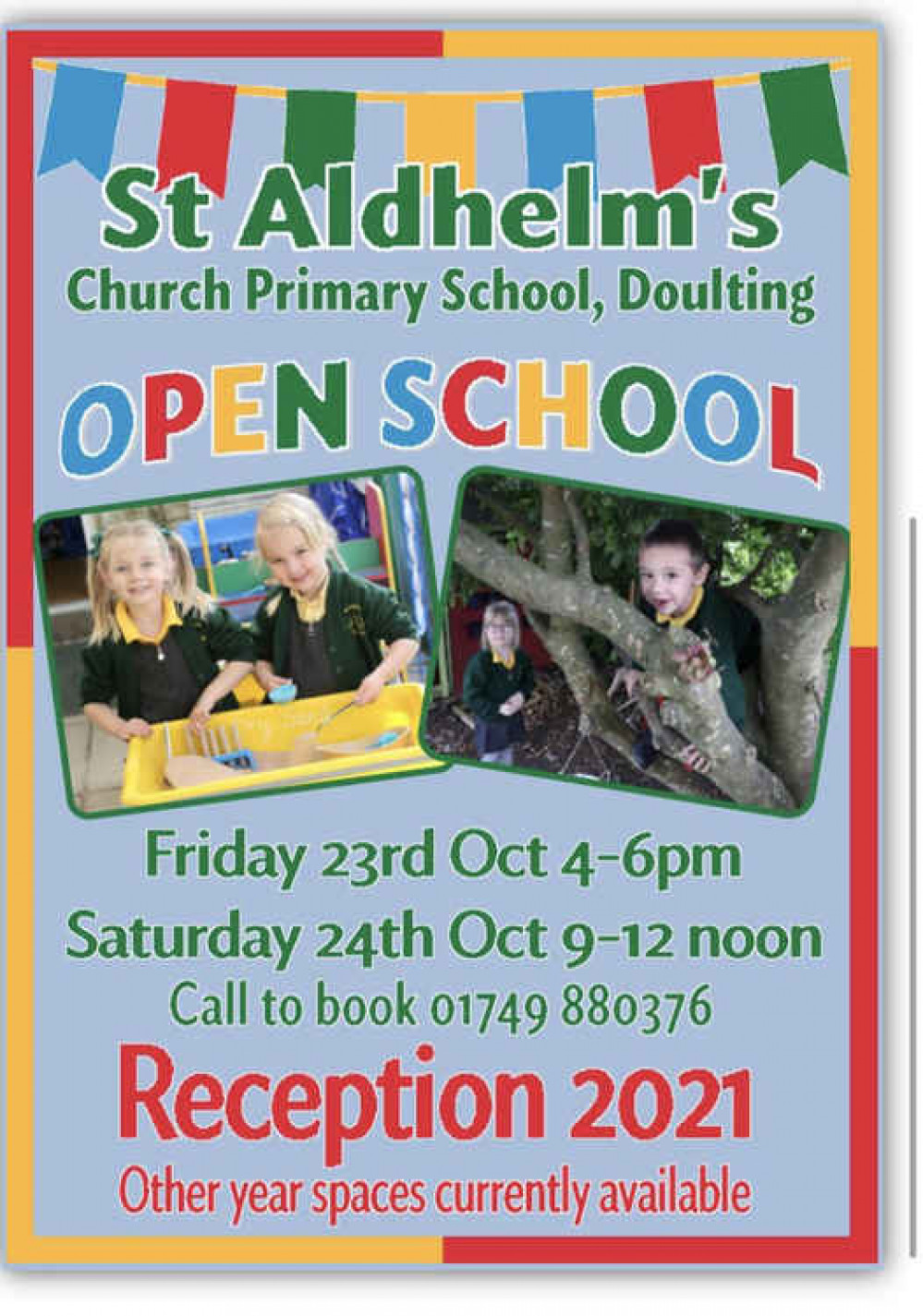 Friday October 23 from 4pm to 6pm, Saturday October 24 9am to noon