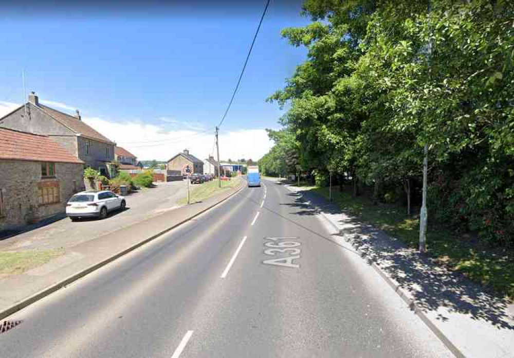 The A361 Fosse Lane - see today's mobile speed camera locations (Photo: Google Street View)