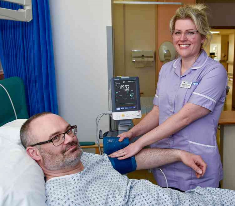 Registered nurse Charlotte Thomson tends to a patient at Shepton Mallet NHS Treatment Centre. The hospital has scored top marks from its patients in the national Friends and Family Test.