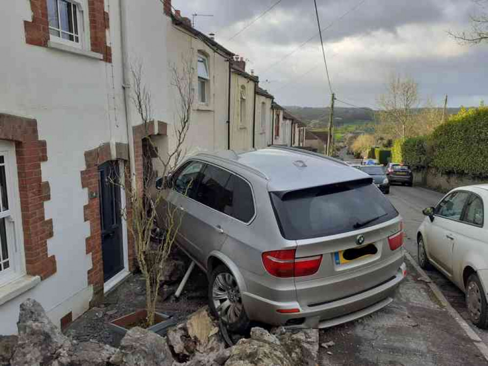 The crashed car this morning The crashed car this morning
