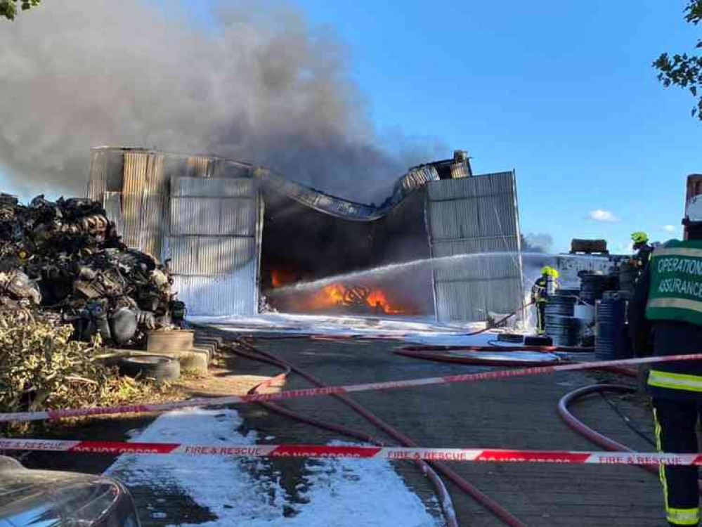 The fire in Lydford-on-Fosse (Photo: Yeovil Fire Station)