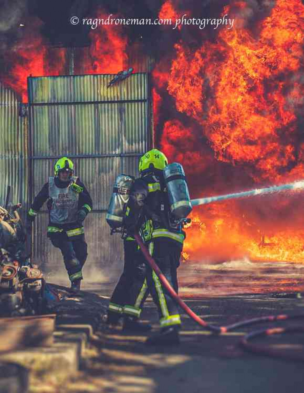 The fire at Lydford-on-Fosse (Photo: Rag 'n' Drone Man Photography)