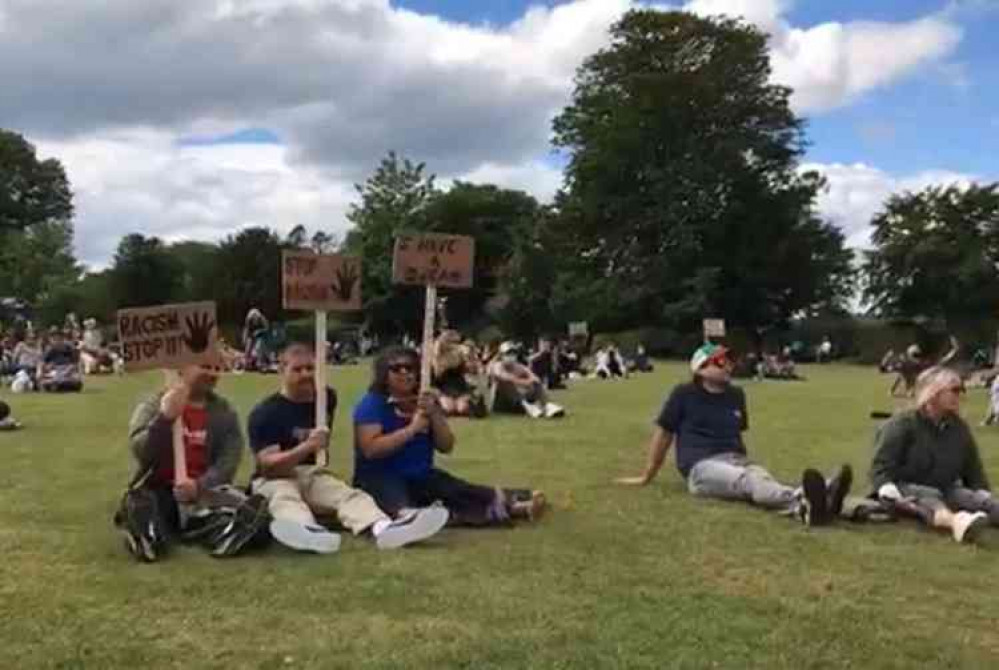 A screen grab from the Shepton Mallet Nub News Facebook Live video at the Black Lives Matter event in Shepton Mallet, which has been viewed more than 11,000 times