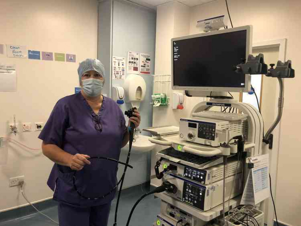 Anne Thompson at work in the Endoscopy Department at Shepton Mallet NHS Treatment Centre