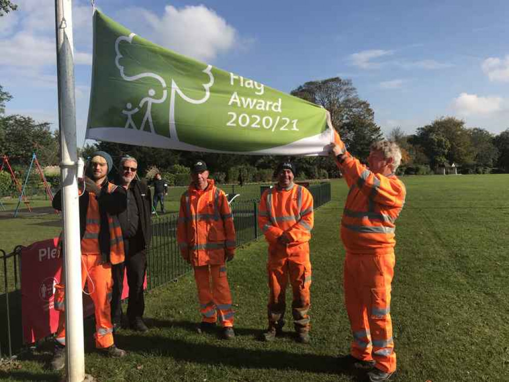 Raising the Green Flag in Collett Park