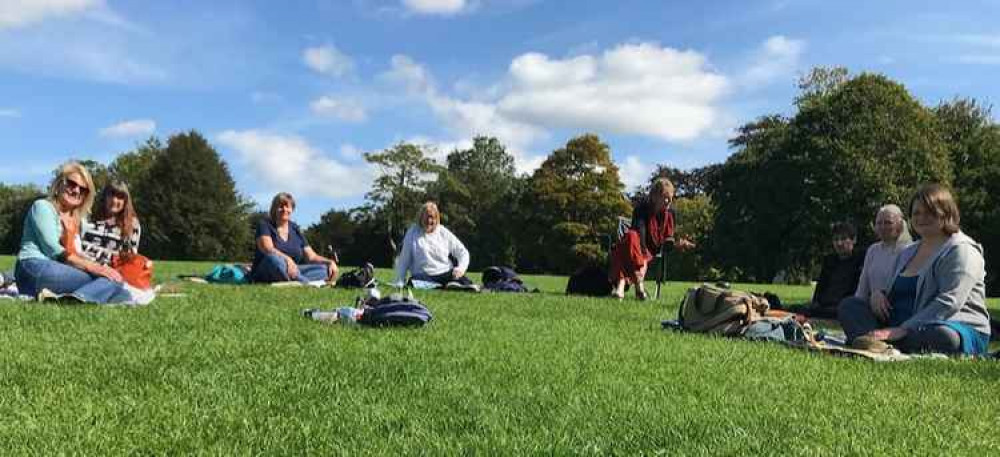 Some of the artists on a picnic, when the idea was born