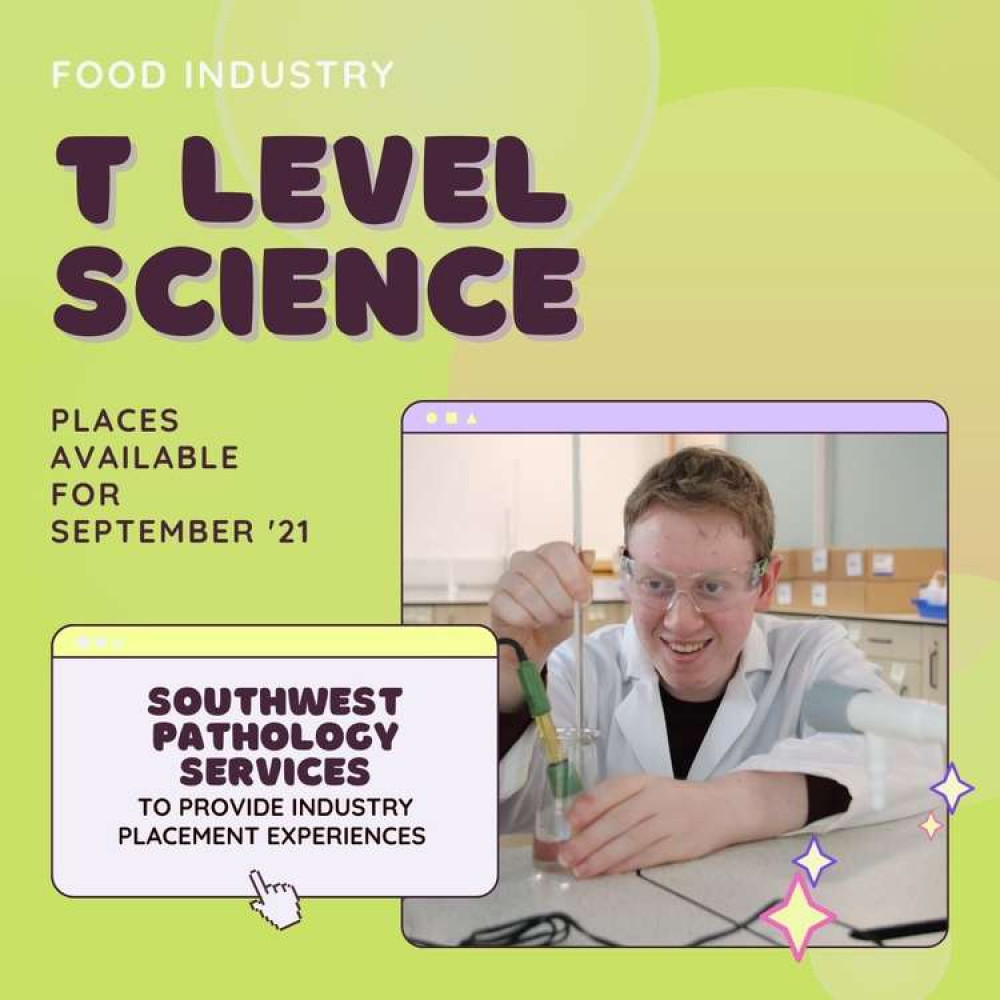 Places are available on T-level science courses at the college for this September