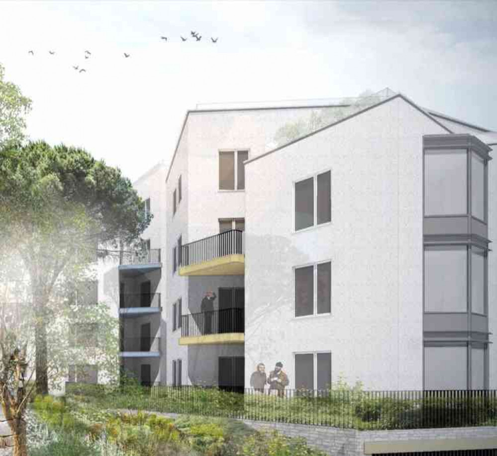 Illustrative view of the proposed apartments development planned for the site of the former Sheldon House care home in Falmouth