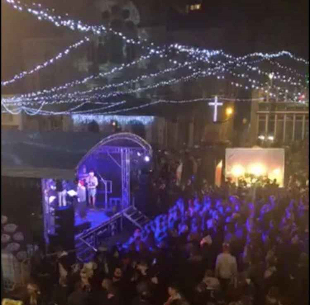 Falmouth Christmas light switch on 2019.