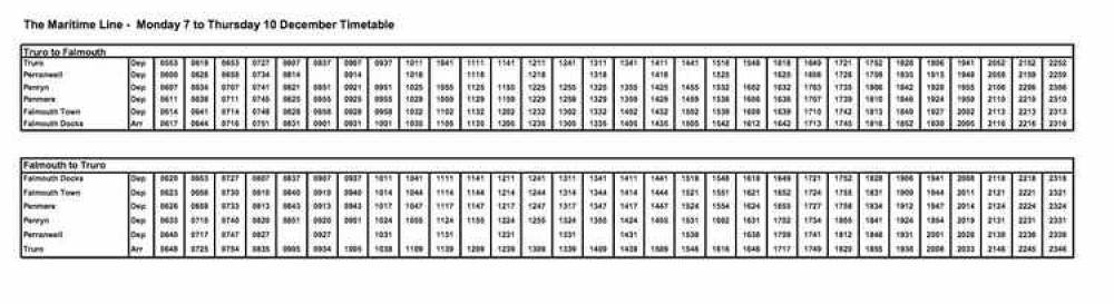 The revised timetable.