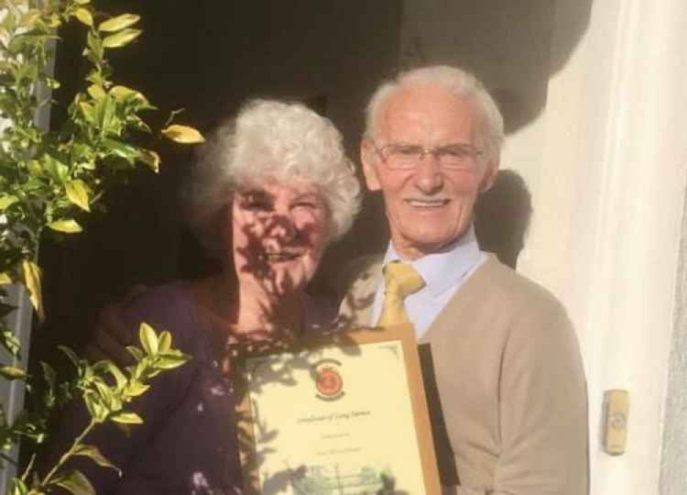 Ivor (Raffie) Richardson pictured here with his wife, Chrystal. Credit: Nankersey Male Choir.