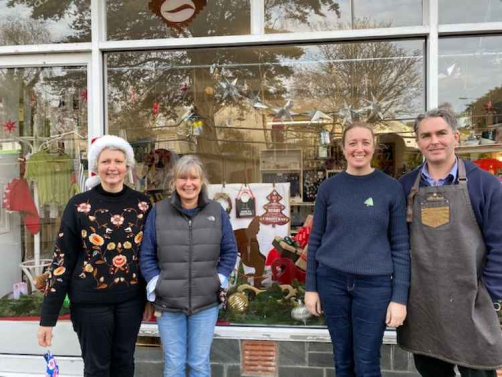 Owners David and Harriett with artists outside The Crafty Bean.