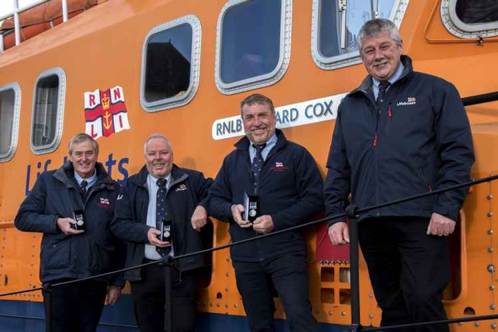 RNLI members with their awards RNLI members with their awards