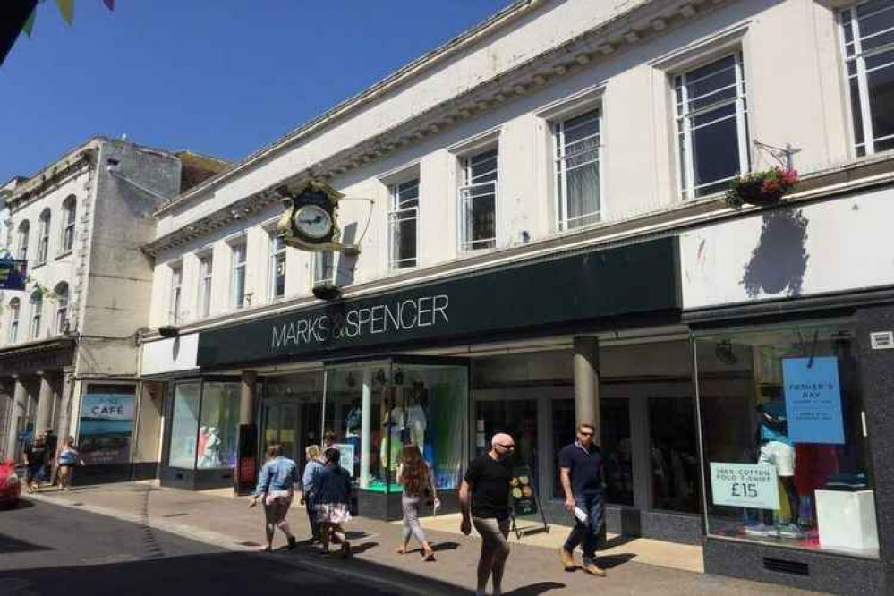 The site the development will be built on. Marks and Spencer's, Falmouth.