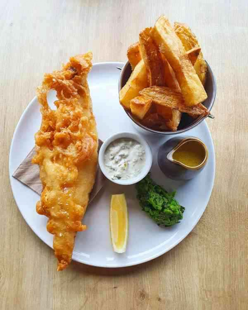 Fish and chips at Hooked on the Rocks.