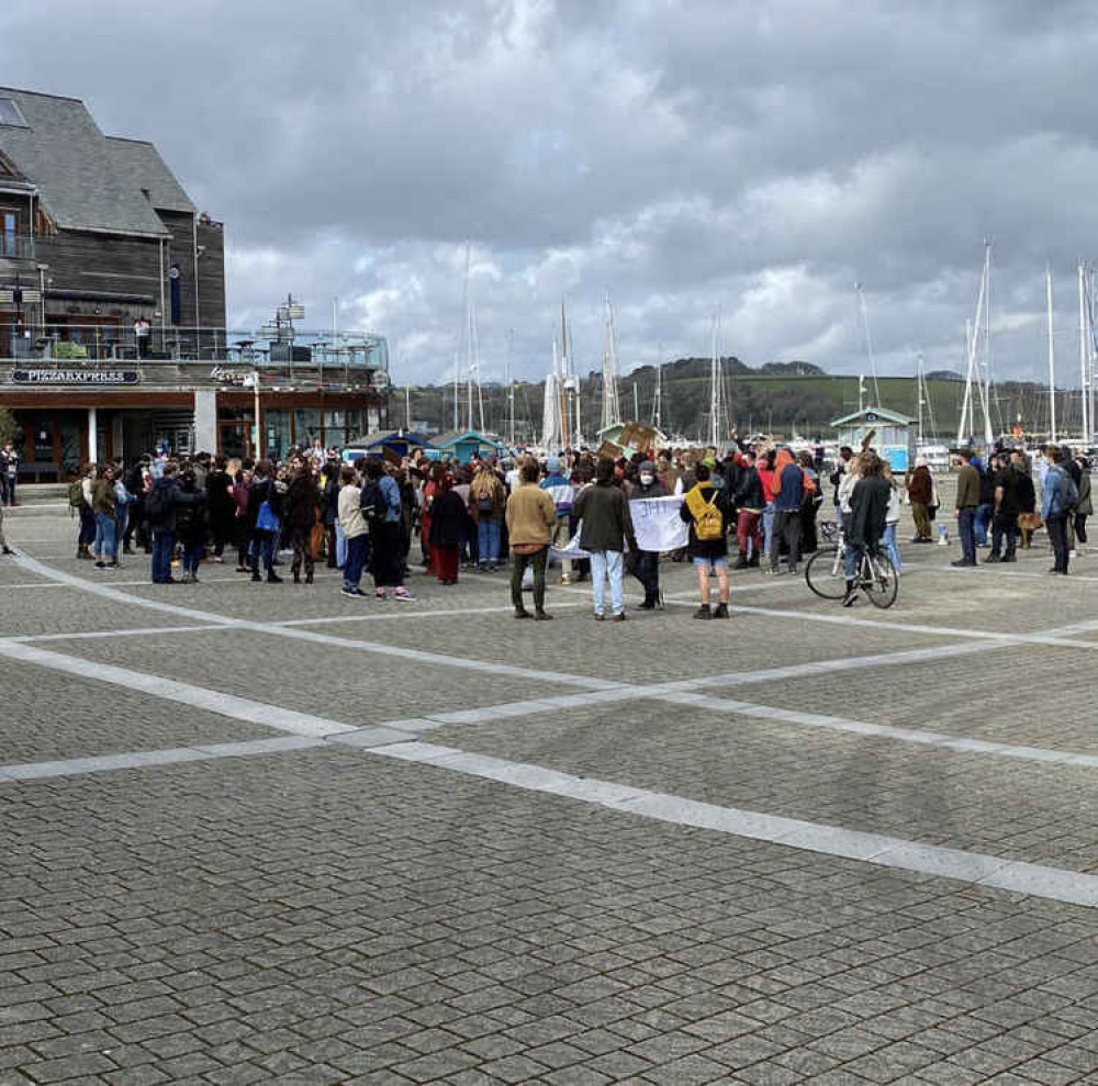 Protesters in Falmouth, photo taken by a passer by.