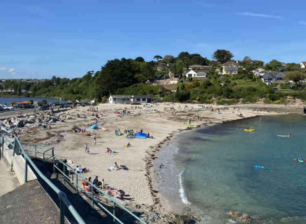 Swanpool Beach in the summer.