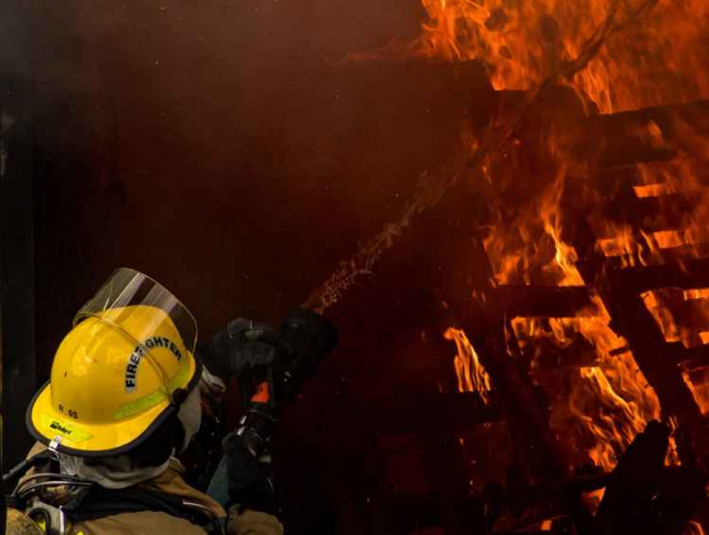 File pic of a shed on fire.