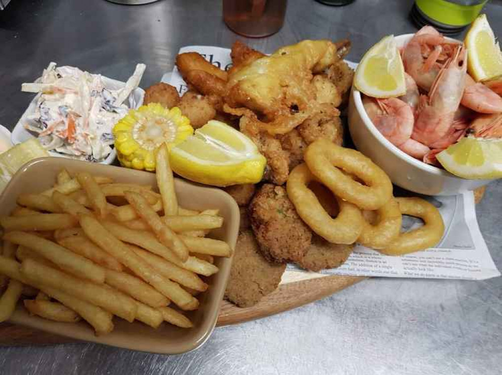 The new seafood platter at Four Seas.