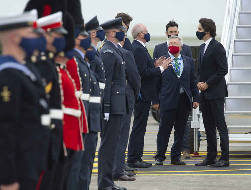 Justin Trudeau arrives in Cornwall. Credit: Doug Peters/G7 Cornwall 2021.