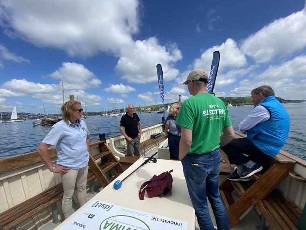 Taking a ride on an electric vessel.