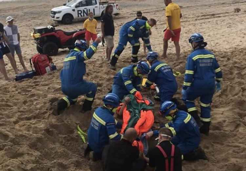 Photo of yesterdays incident. Shared by HM Coastguard Area 11 Cornwall & Isles of Scilly Coastal Safety.