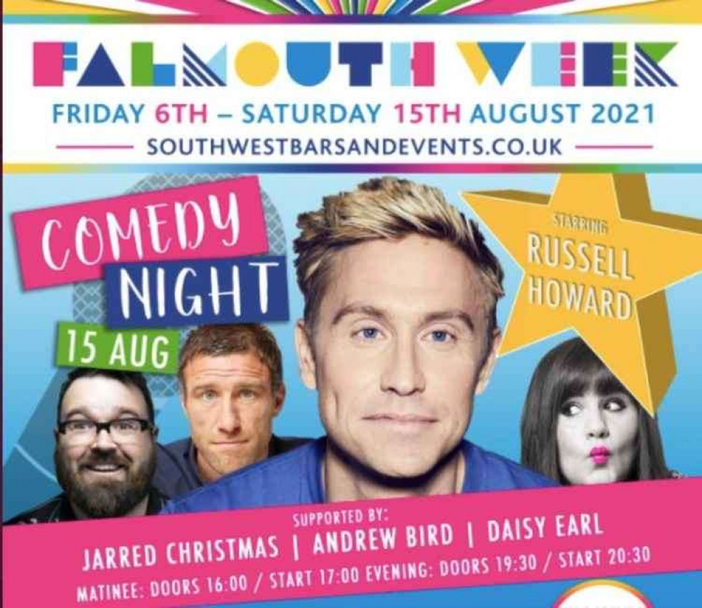 The poster of the comedy event, credit: Falmouth Week.