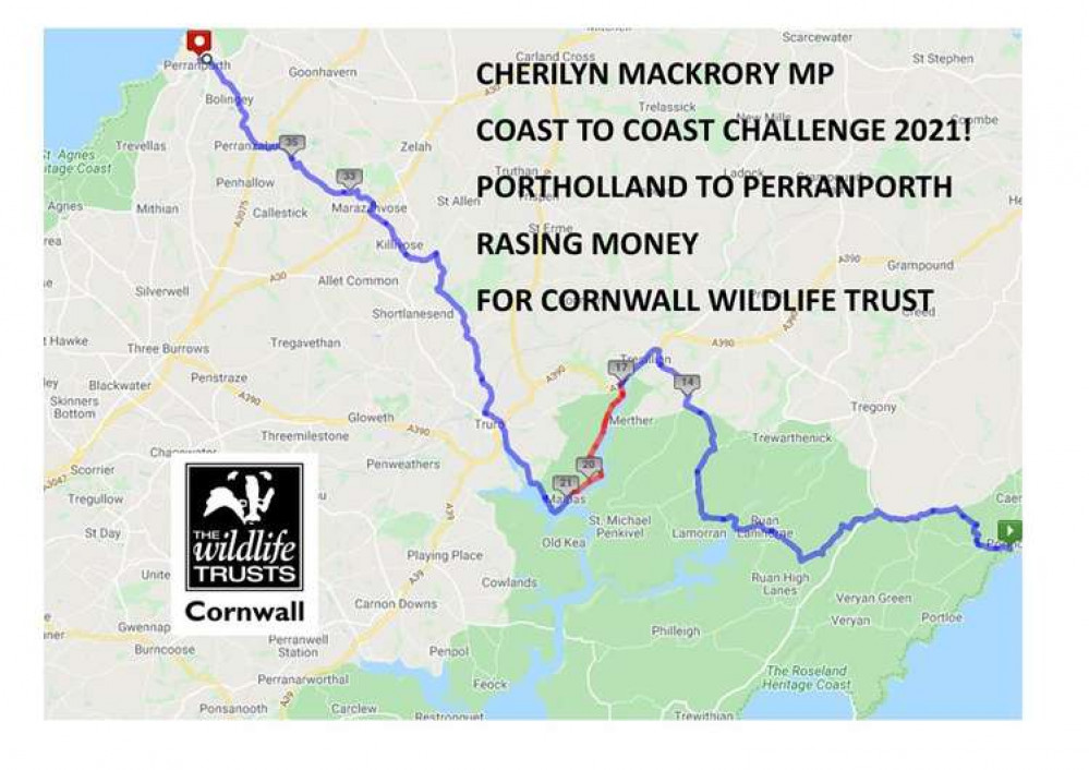 The route Cherilyn will be taking.