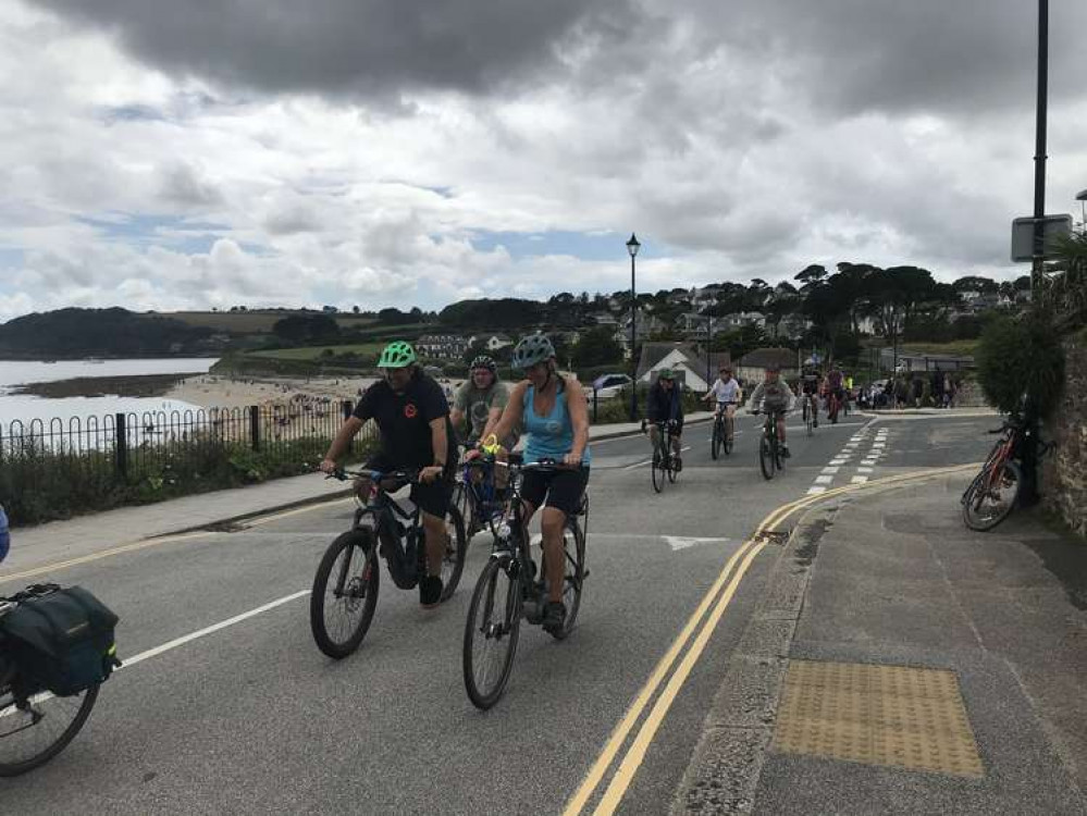 Cyclists take to the streets of Falmouth. Shared by Sinead Hanks.