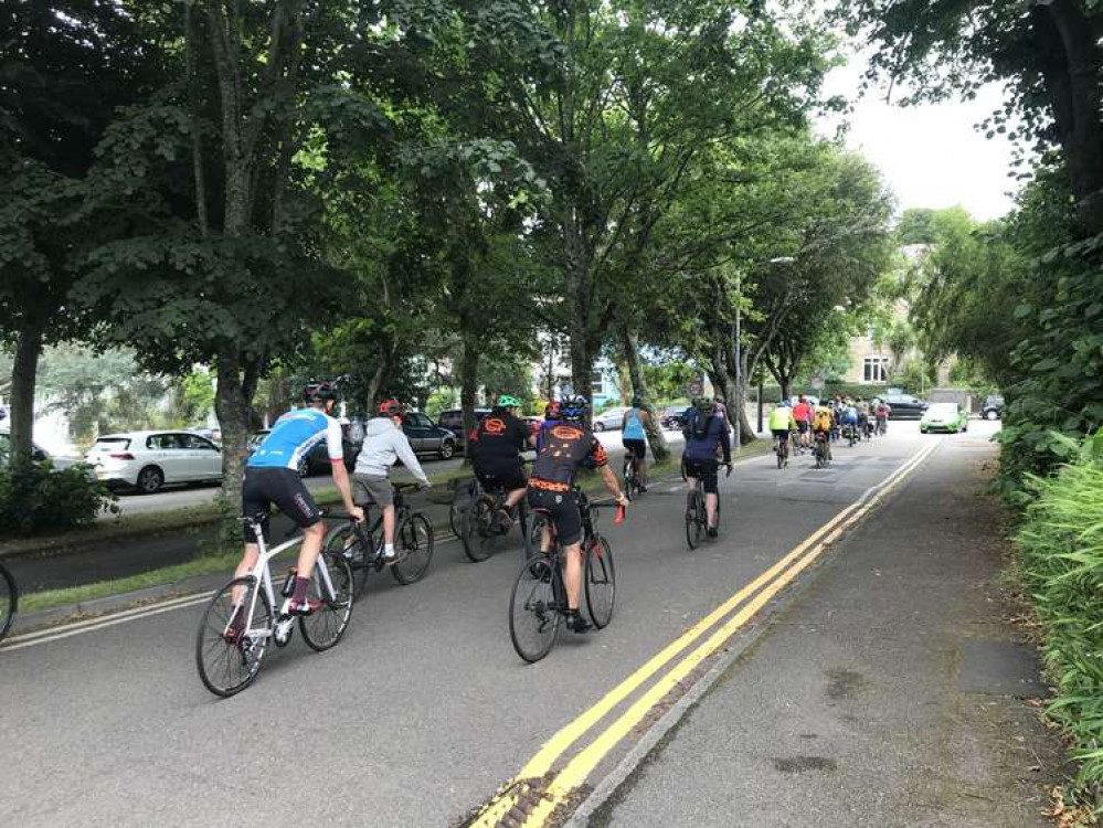 Cyclists take to the streets of Falmouth. Shared by Sinead Hanks.