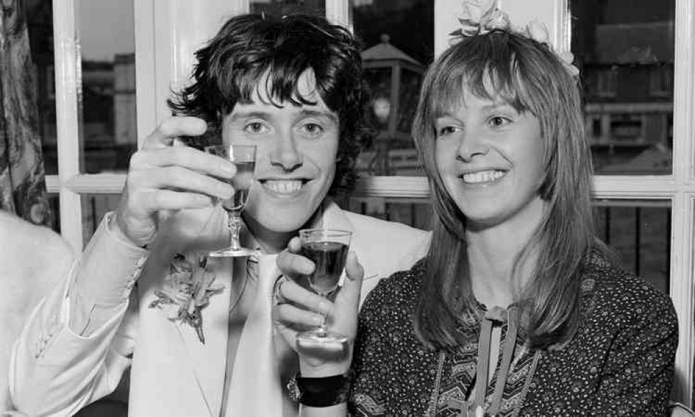 Donovan, 74 today, with Linda Lawrence in a Suffolk pub Donovan, 74 today, with Linda Lawrence in a Suffolk pub