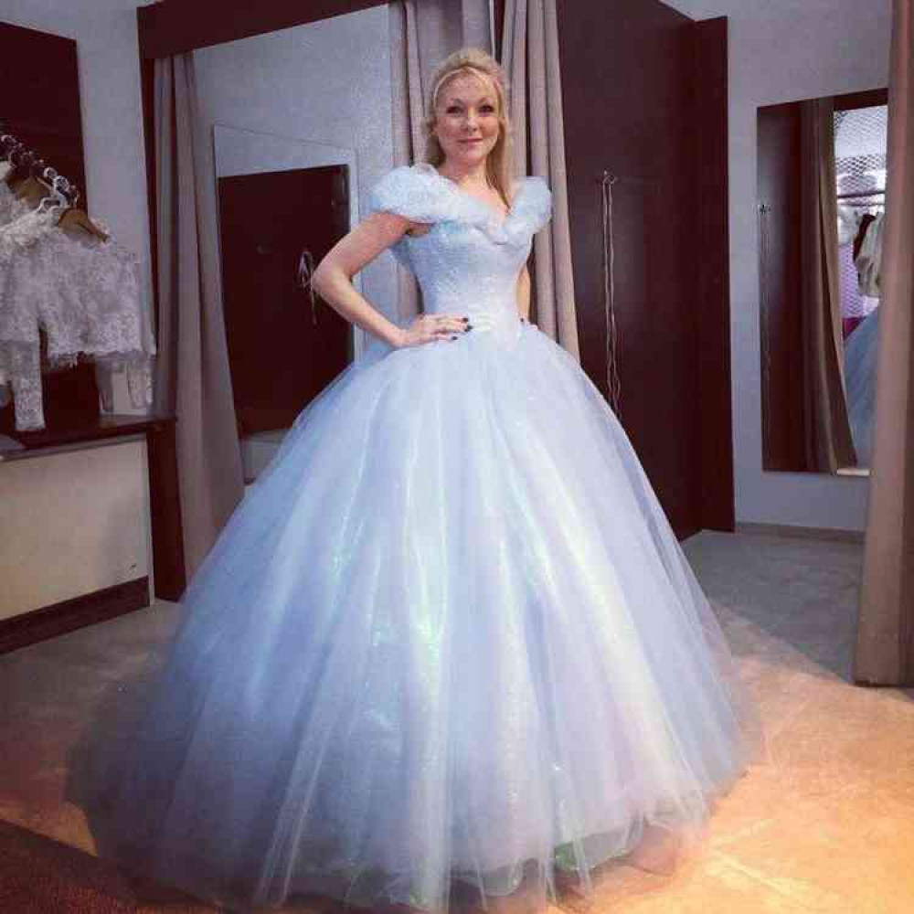 Christina Johnson with her Disney ball gown