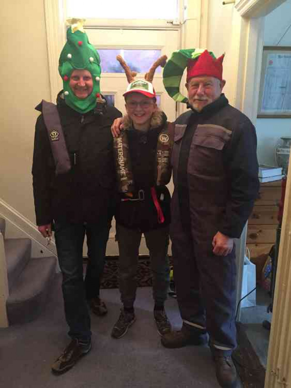 Simon, Guy and John, three generations set to go out on a Christmas patrol