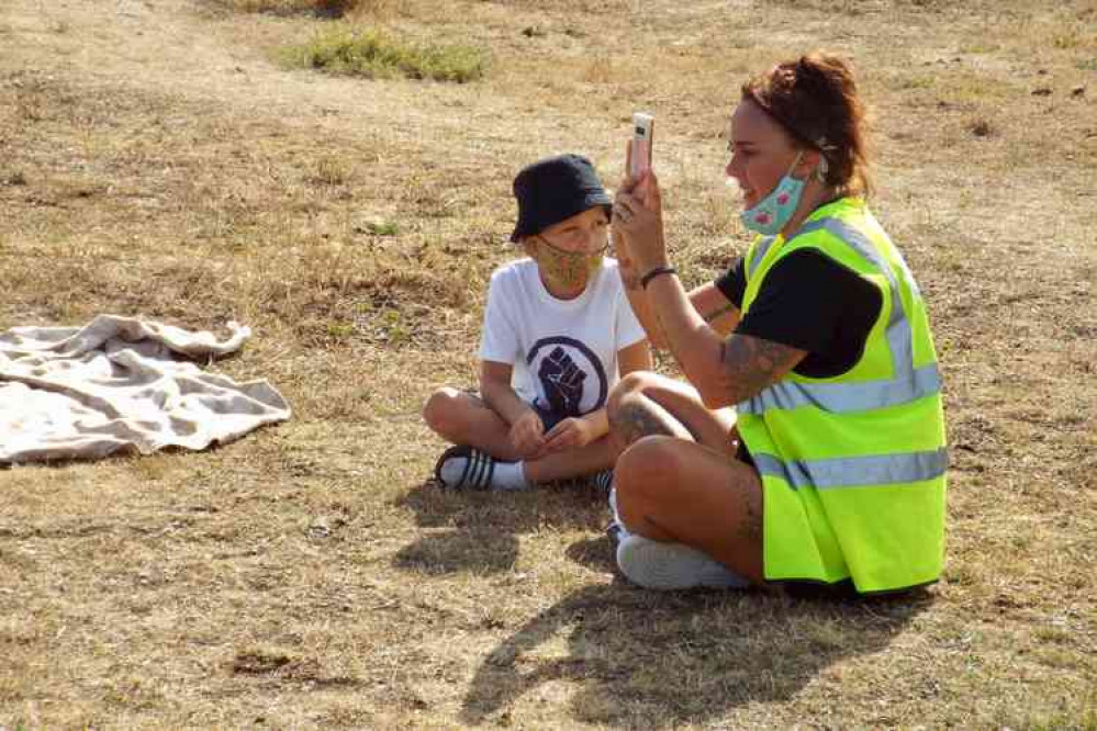 Vicky Baker with son Archie who was among the number of passionate speakers