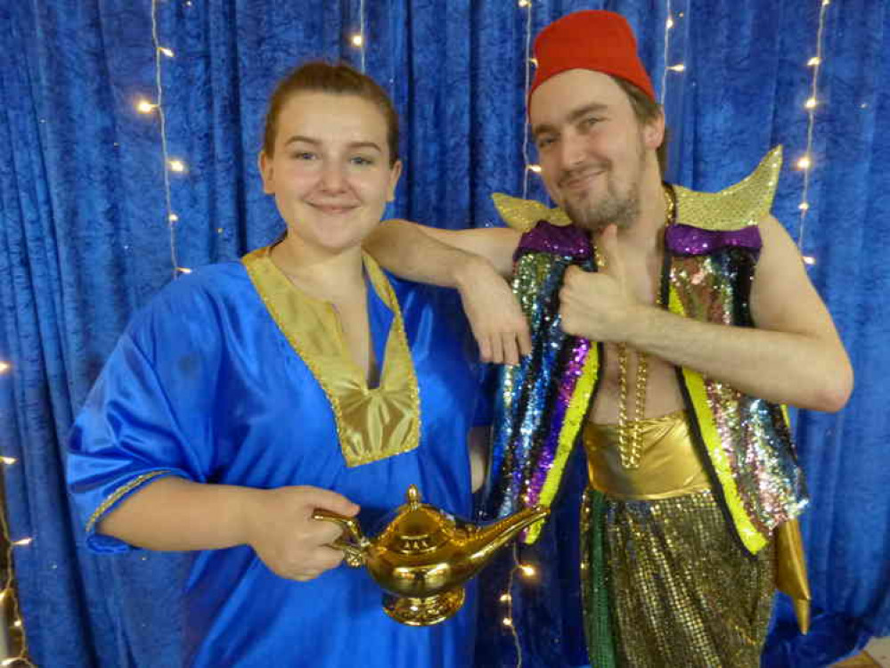 PODS production of Aladdin  - Angharad Sommerin as Aladdin and Matthew Lee as the Genie