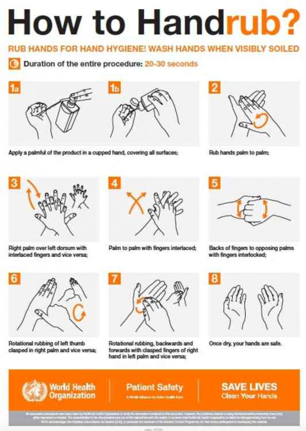 Hand Washing Poster Property of the World Health Organisation