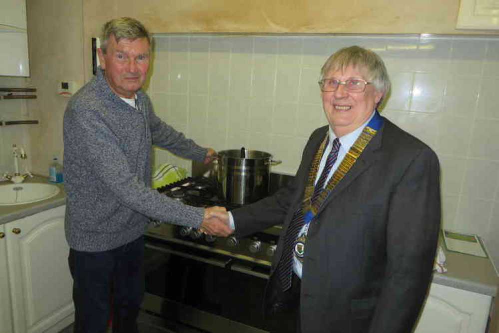 John Fanshaw Chair of Dinas Powys Community Council with Mike Grove