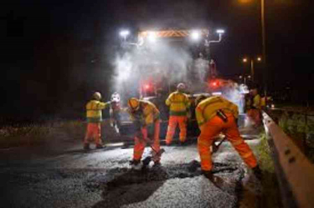 Overnight roadworks on A14