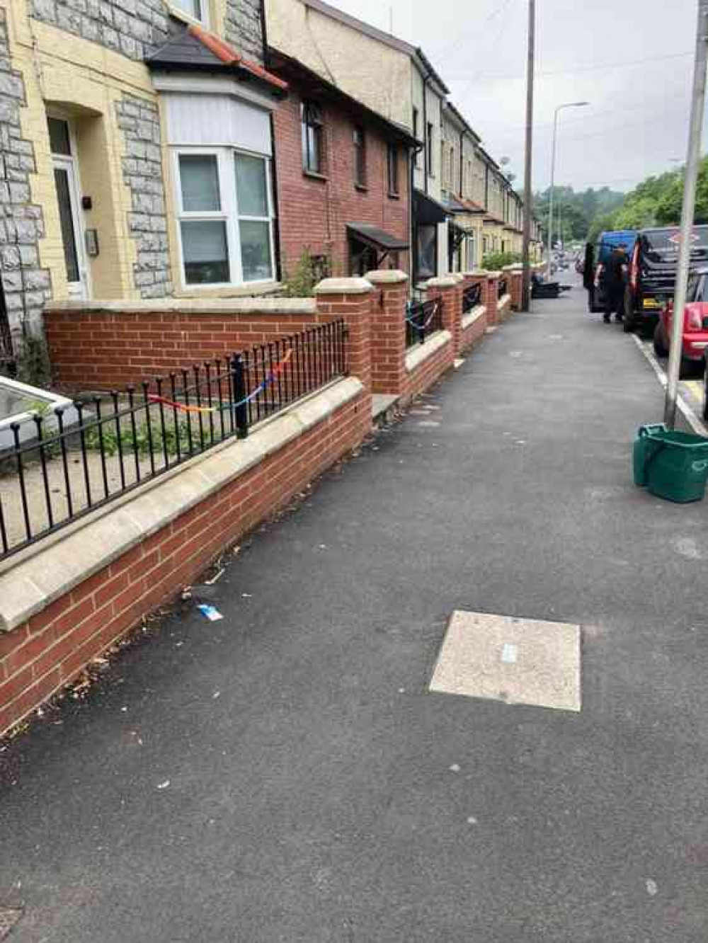 The railings with rainbow replaced