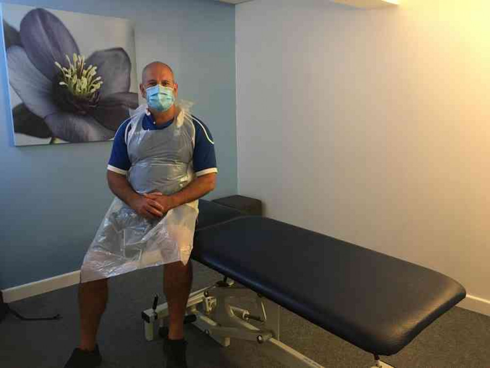 David Langdon in his COVID-aware clinic - "Say I'm smiling in the caption"