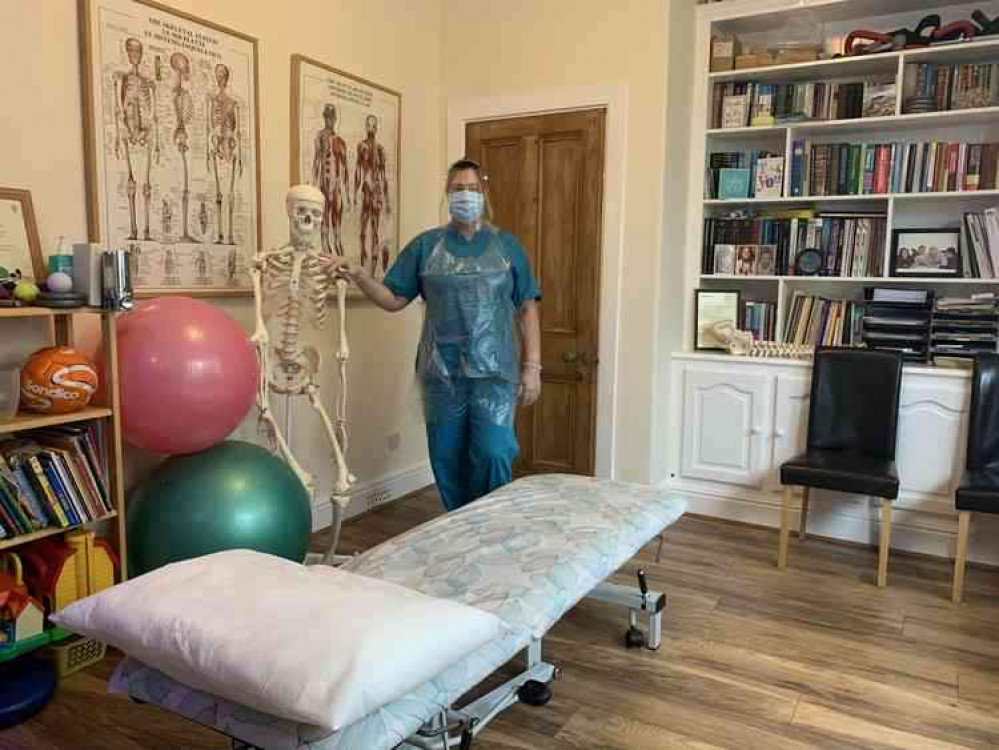 Pippa of Penarth Osteopathic Practice in full PPE (Photo credit: Penarth Osteopathic Practice) Pippa of Penarth Osteopathic Practice in full PPE (Photo credit: Penarth Osteopathic Practice)