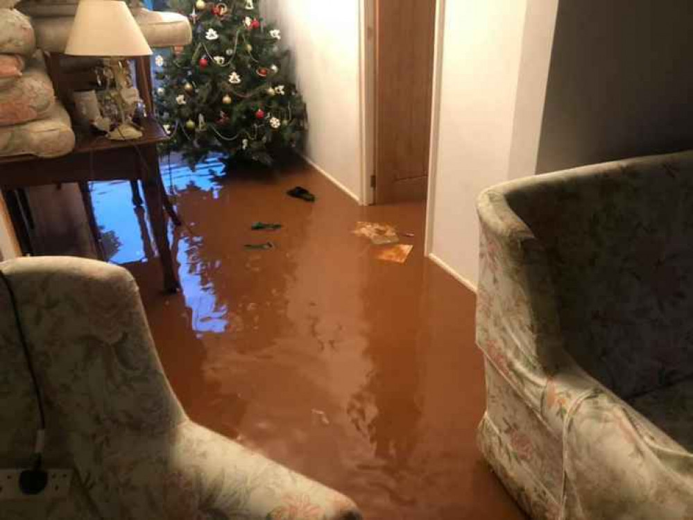 Much of low-lying Sully, Dinas Powys, Cogan and Llandough were flooded on 23 December. This picture was taken on Conybeare Road, Sully.