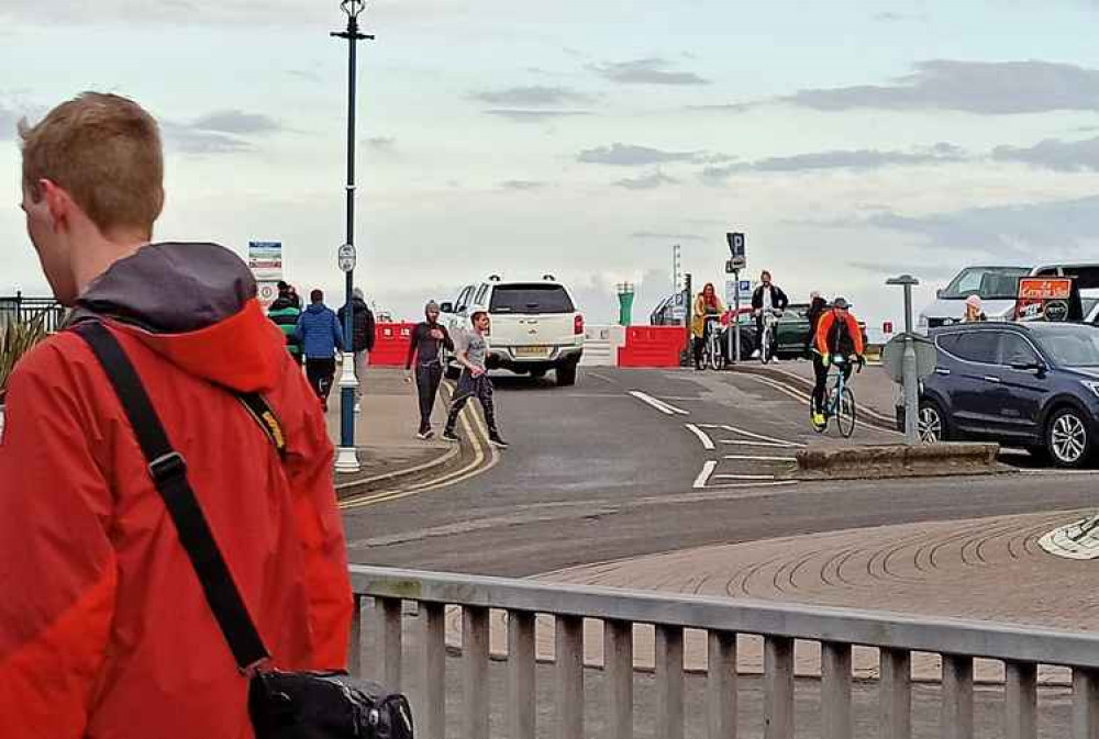 The Marina area was still busy in spite of the police presence this weekend.