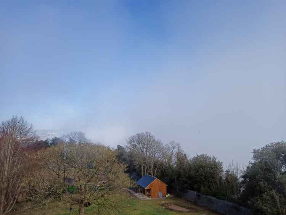 The fog arriving at Penarth Head