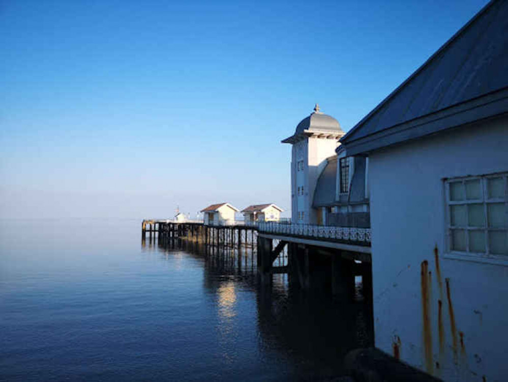 "Penarth Pier water like a millpond at high tide" by Susan Lyons